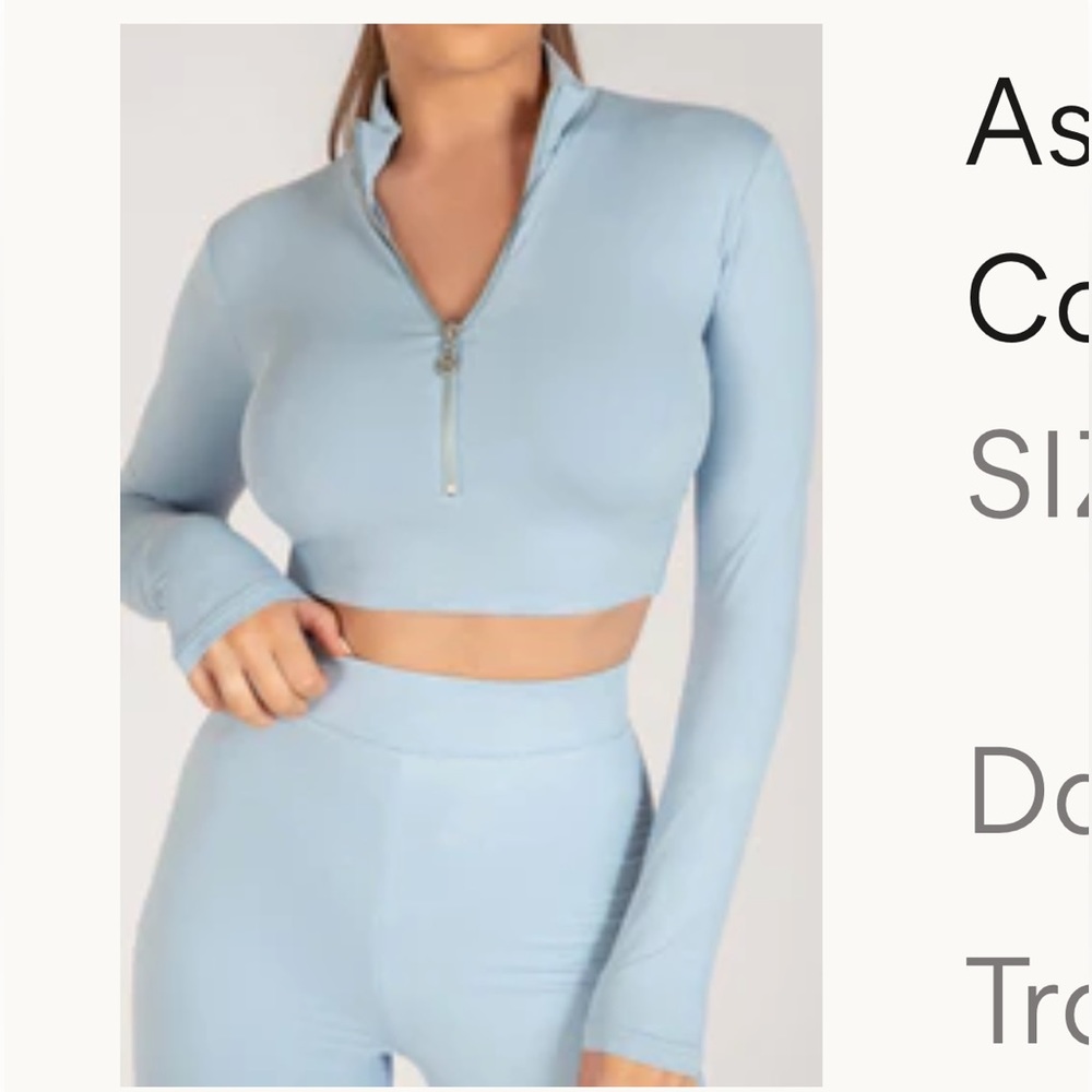 Meshki Ashlea Long Sleeve Zip Up Crop Top